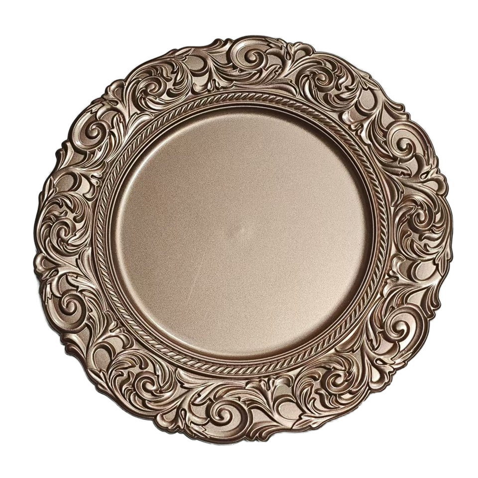 Platas de carga de oro de alto nivel comercio exterior platos de tallado europeos platos de fiesta de Navidad platos de cojín