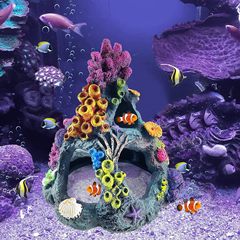 水族館の水槽造園装飾パッケージサンゴ島巻貝バケツ岩山樹脂シミュレーション水草サンゴ山