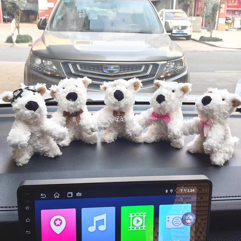 西高地の毛の犬のぬいぐるみの漫画のキーホルダーのペンダントの懐の車の装飾品のリュックサックの装飾のアイデアの贈り物|undefined