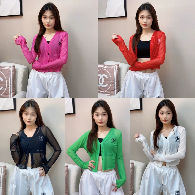 Новый летний модный солнцезащитный кардиган из ледяной сетки, дышащий, крутой, удобный топ, одежда для танцев, квадратных танцев, шаффл