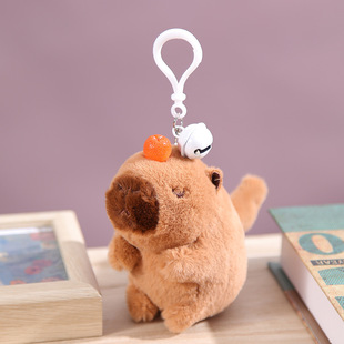 Lejier capabala doll plush toy keychain backpack pendant wagging tail capybara spit bubble