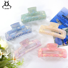 新日韩抓夹2025PVC一体大号后脑勺盘发头饰鲨鱼夹发卡几何元素