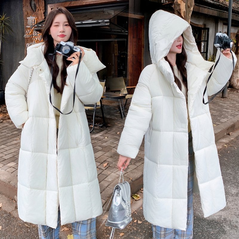 2024 invierno nuevo estilo coreano vintage relajado estilo de viento de pluma multigüedad abrigo de algodón de pluma media y larga ropa de pan mujer