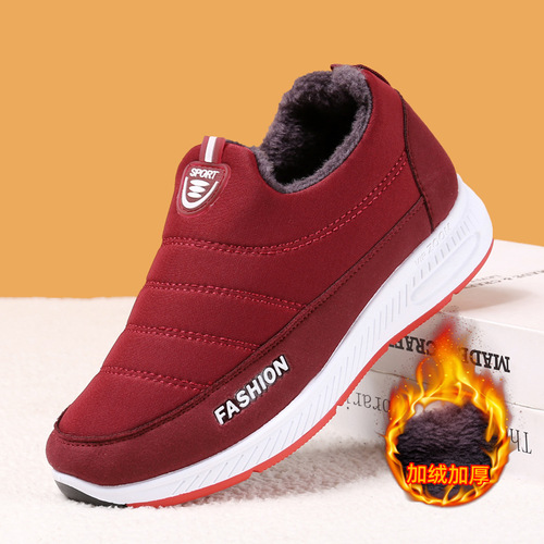  Winter Cotton Shoes Women's Old Beijing Cloth Shoes Plus Velvet Cotton Boots Warm Dad Shoes Thickened Anti-Slip Mom Shoes Wholesale