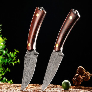 Damascus pattern kitchen knife stainless steel Women's kitchen fruit multi-purpose knife high manganese steel household meat knife