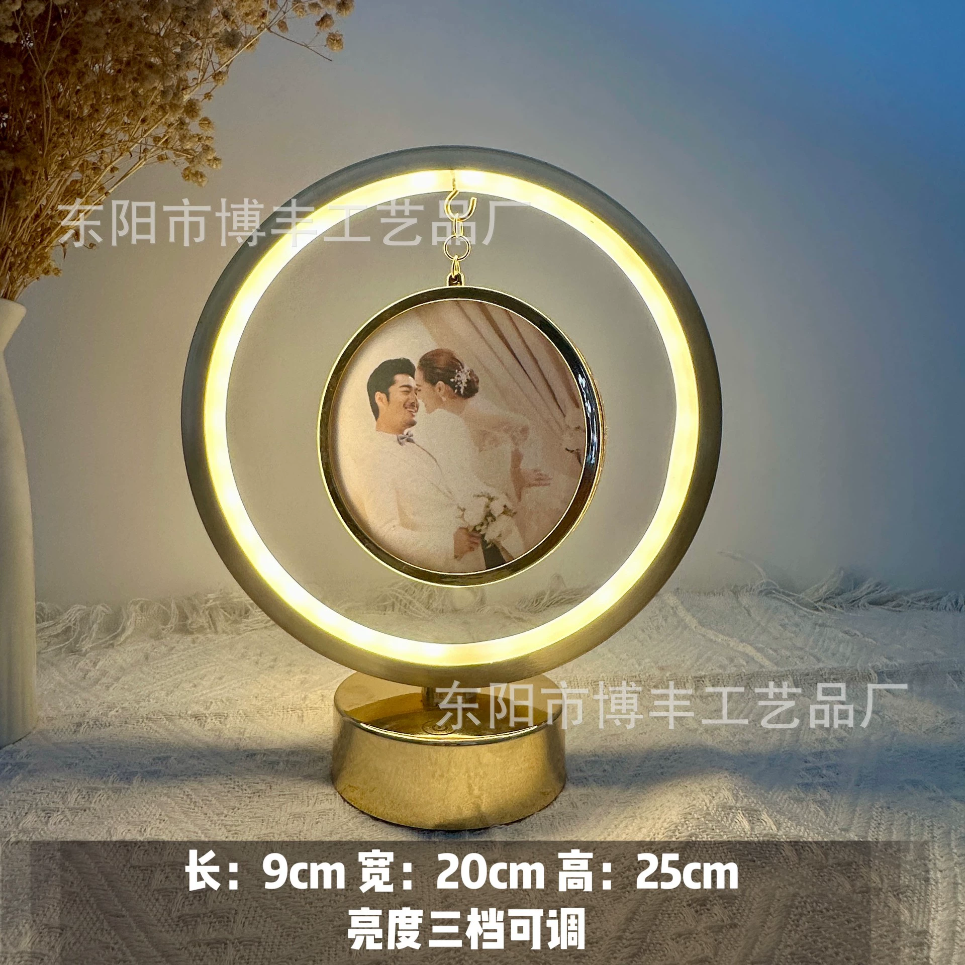 Креативный сенсорный ночник Передняя фоторамка заднее зеркало спальня прикроватная лампа Золотая простая декоративная атмосферная лампа