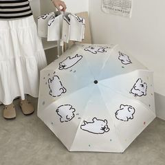 グラデーション子犬晴雨兼用折りたたみ傘日よけ日焼け止めUV学生女性傘小型で便利な日傘