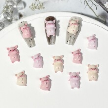 网红小香猪美甲饰品批发可爱立体卡通小猪树脂配件diy指甲装饰品