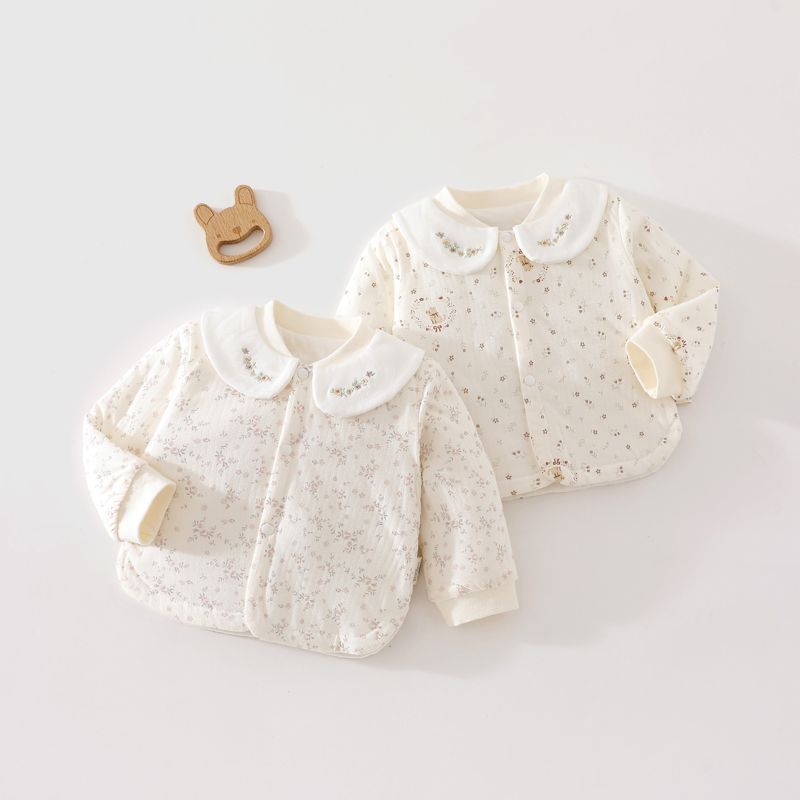 Baby cotton-padded top, 40g thin quilted thermal underwear, stylish and cute for girls, autumn and winter cotton-padded coat.