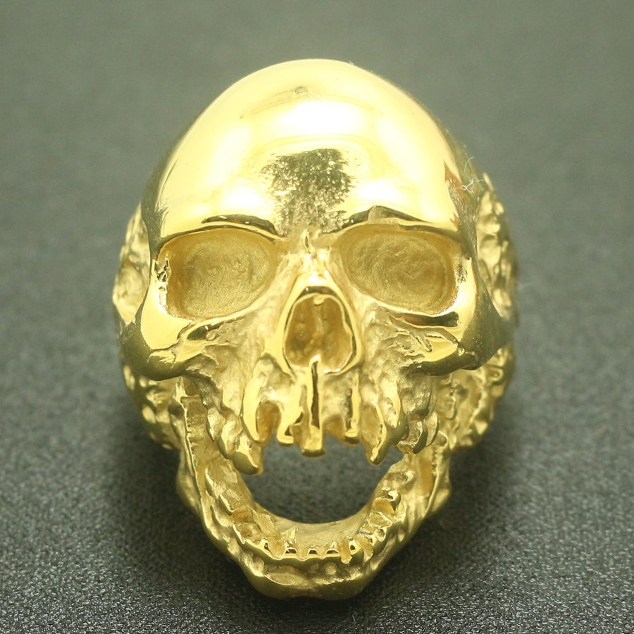 [316L Stainless Steel Cool Evil Demon Polishing Big Skull Rin]