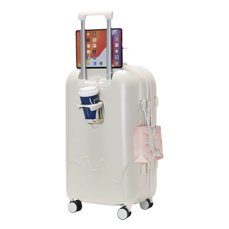 Двухслойный взрывозащищенный чемодан на молнии с широкой ручкой, чемодан для ручной клади, дорожный чемодан на колесиках, 24-дюймовый чемодан на универсальных колесах для студентов