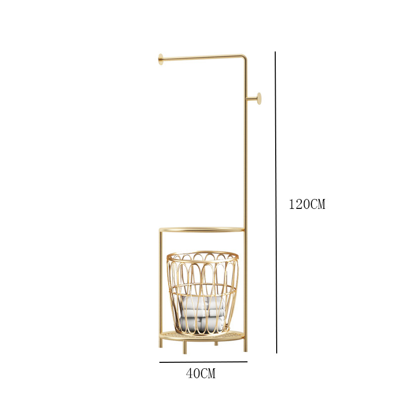 B8_골든 타월 랙 + 골든 라운드 바스켓