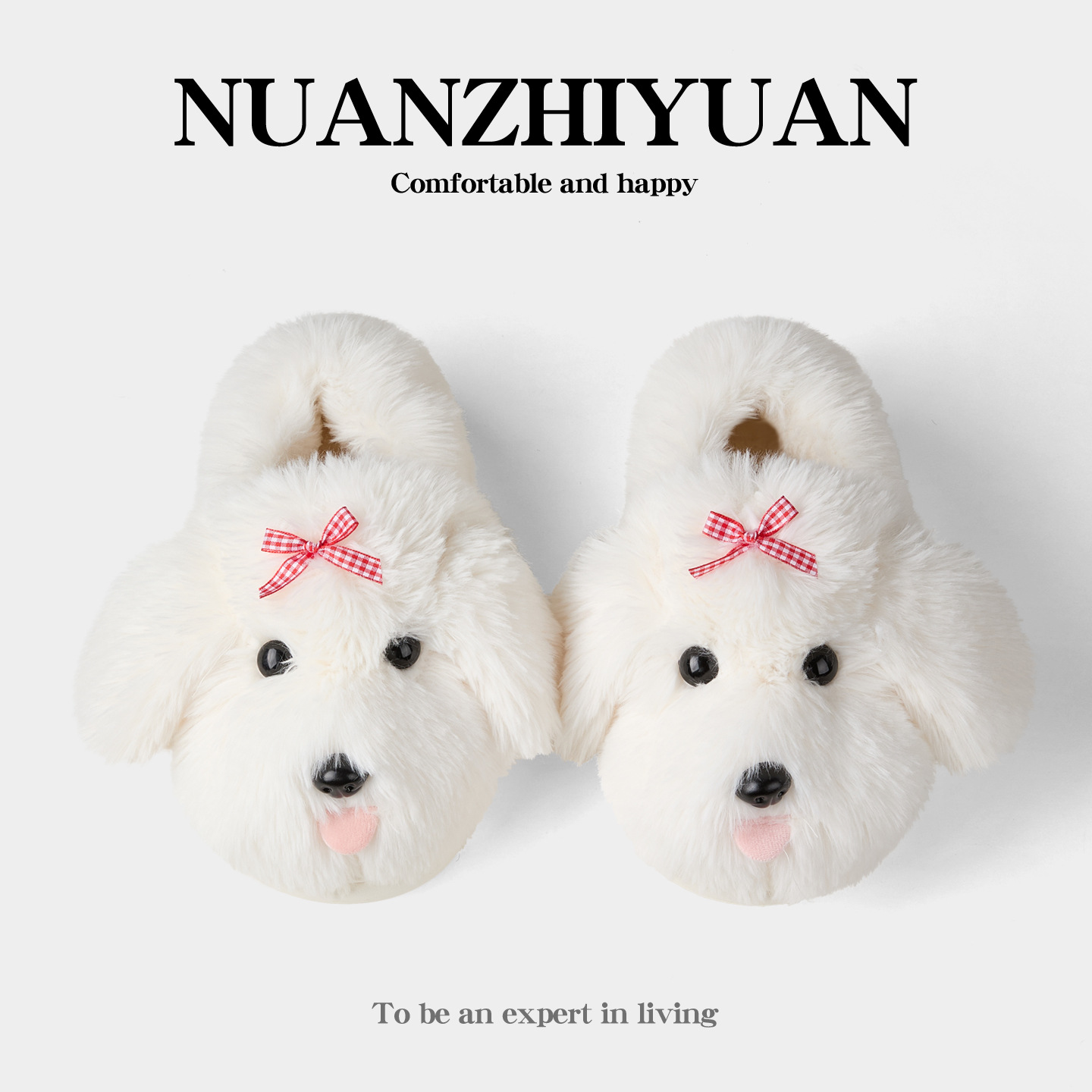 Fábrica de zapatos Qidan zapatillas de algodón de cachorro de dibujos animados para mujeres otoño y invierno en el hogar lindo calentamiento bolsa antideslizante tacones zapatos de algodón para mujeres