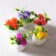 Dollhouse Dollhouse mini simulation colorful floral plant pot with miniature model micro landscape ornaments