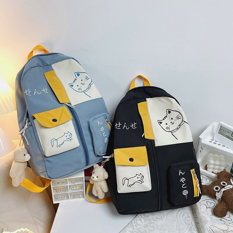 Mochila escolar para estudiantes, morral estilo Academia Harajuku con contraste de moda, edición coreana, novedad de 2024_voghion.com