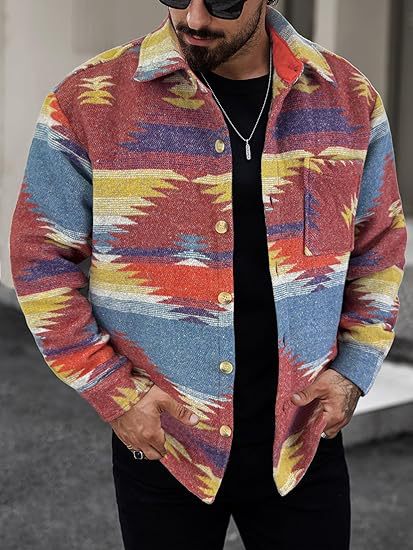 Giacca jacquard uomo maniche lunghe stile western cotone_voghion.com