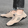 Spring and summer 2022 new cross -border large size men's casual soft bottom bean shoes leather pork skin Korean air -breathable mesh shoes