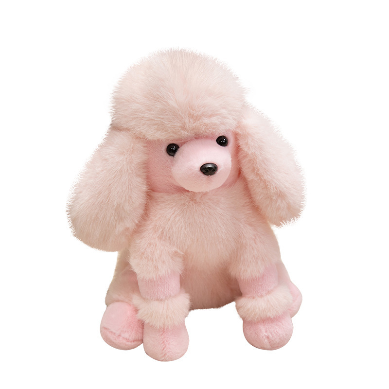 Cute juguete de peluche Poodle simulación de perro muñeca Poodle tela muñeca regalo de cumpleaños de San Valentín