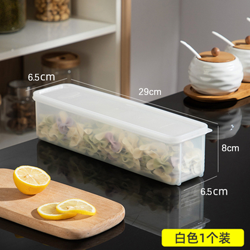 Caja de almacenamiento de fideos de plástico, caja de sellado de fideos de alimentos, refrigerador de cocina, caja de almacenamiento de artefactos