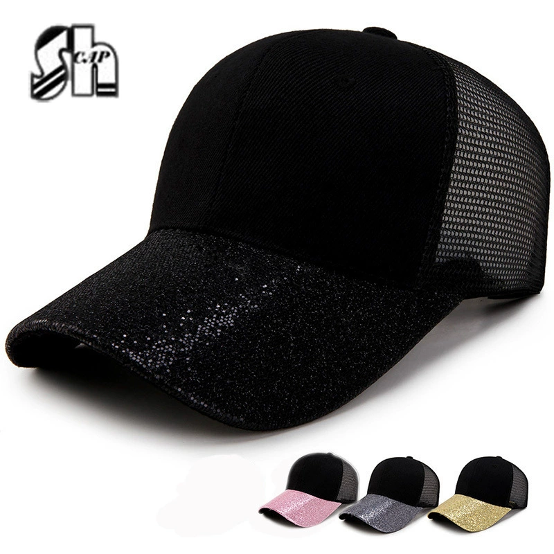 Обработка индивидуальной шляпы Чистая красная бейсболка с пайетками Корейская весенне-летняя сетчатая Кепка новая бейсболка Fashion Cap