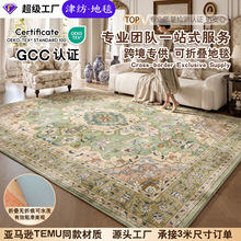 可折叠波斯风跨境亚马逊地毯可水洗无折痕地毯客厅书房防滑地垫子