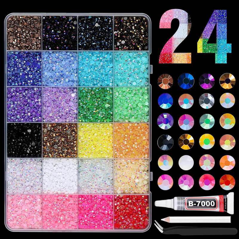 Cross-Border New Model 24-Color Box Set Mixed Colors Ab Resin Pointed-Back Rhinestones DIY Nail Art Decoration Kit Tools Cross-Border New Model 24-Color Box Set Mixed Colors Ab Resin Pointed-Back Rhinestones DIY Nail Art Decoration Kit Tools