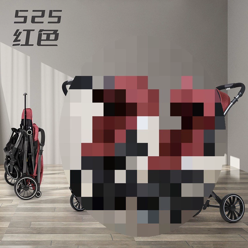 Stroller with seat, children's black trolley, can sit and lie