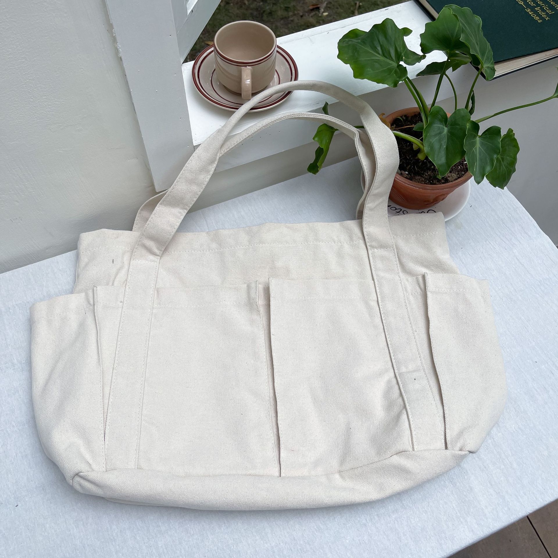 Estilo coreano casual color sólido Internet celebridad moda bolsa de tela simple moda de gran capacidad todo fósforo de las mujeres solo hombro bolsa de lona