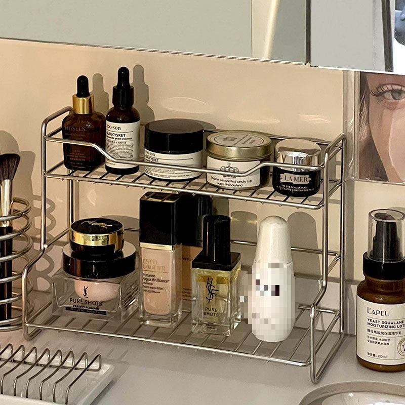 Estante de acero inoxidable de aire lavabo de baño para cosméticos gel de baño artículos de higiene estante de almacenamiento de drenaje