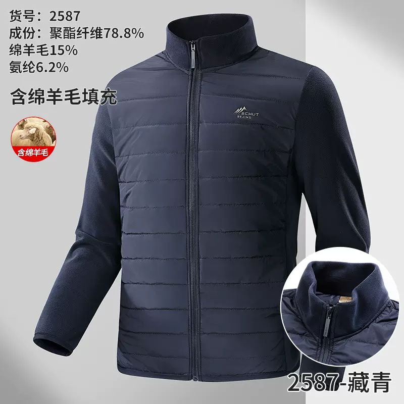 25秋冬款绵羊毛羽绒夹克保暖羽绒内搭可外穿立领拉链棉服外套羊毛