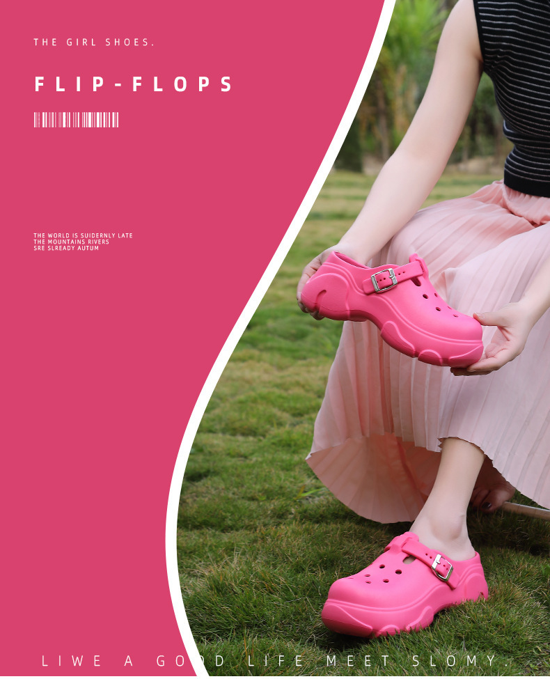 Kevät 2024 Uudet paksupohjaiset naisten paksut kesäiset päällysvaatteet, joissa on lisääntynyt EVA-liukuesteisten sandaalien ja tohveleiden tukkumyynti_voghion.com