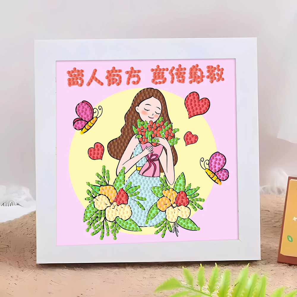 Diamante infantil DIY hecha a mano con material de marco paquete de dibujos animados Sanliou pegatinas de diamante regalo al por mayor pinturas de mampostería