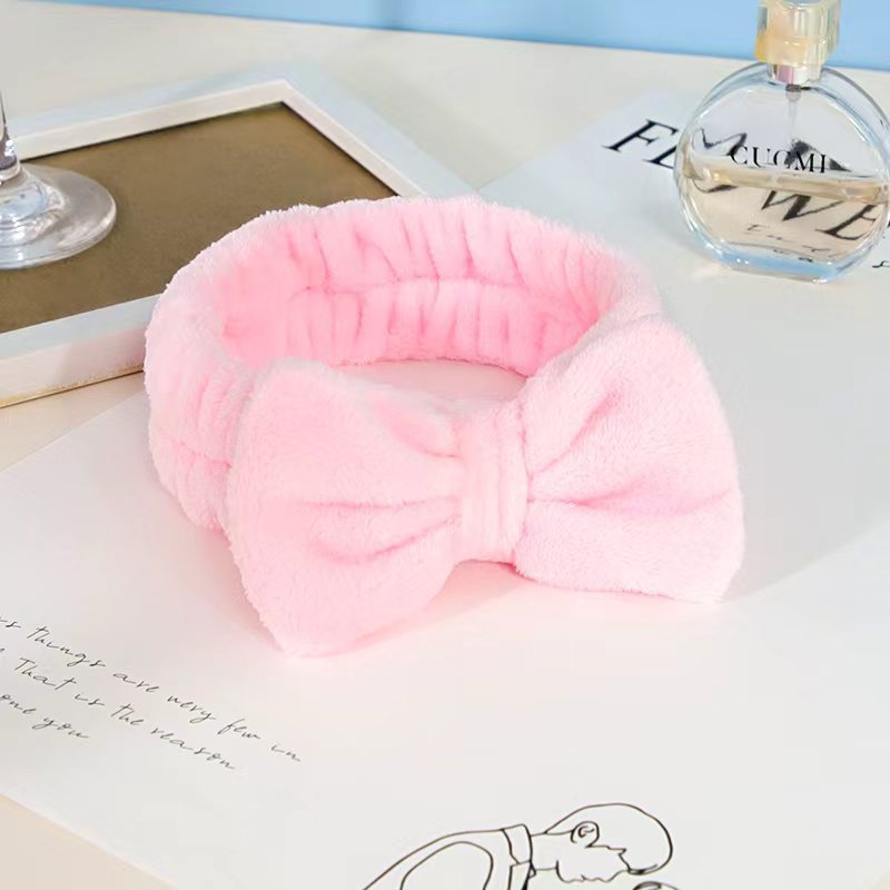 Arco de las mujeres de lavado de la cara absorbente banda de pelo correa de muñeca de terciopelo coral borde ancho diadema accesorios para el cabello tocado diadema