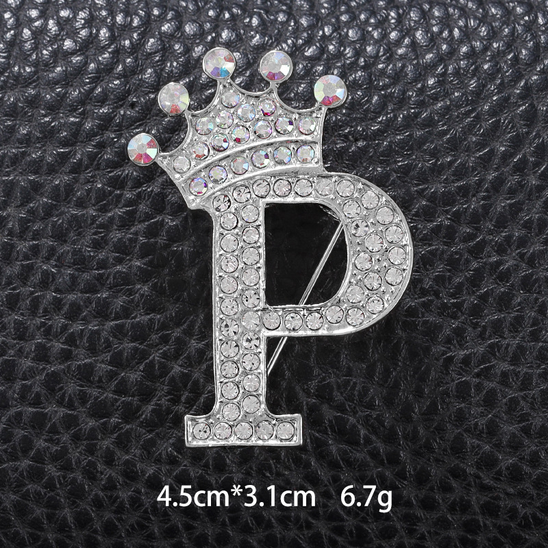 Simple Style Letter Crown Zinc Alloy Inlay Rhinestones Unisex Brooches display picture 16