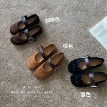 黑色法式复古百搭内增高圆头平底2025新款配裙子玛丽珍单鞋