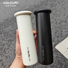 简约高级不锈钢保温杯便携车载杯礼品随手杯小巧保冷直身杯子批发
