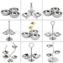 酒吧不锈钢果碟三层会所KTV酒店水果碟餐厅拼盘小吃碟创意糕点碟