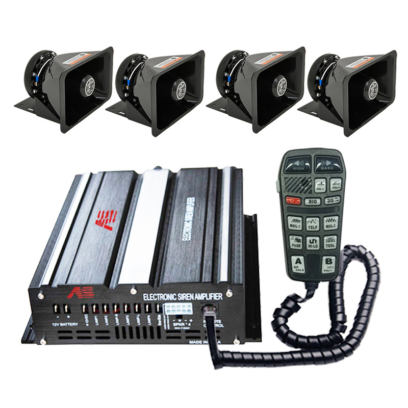 800W wired car siren and loudspeaker, 12V alarm, high-pitched speaker, A8R9-2 + square speaker