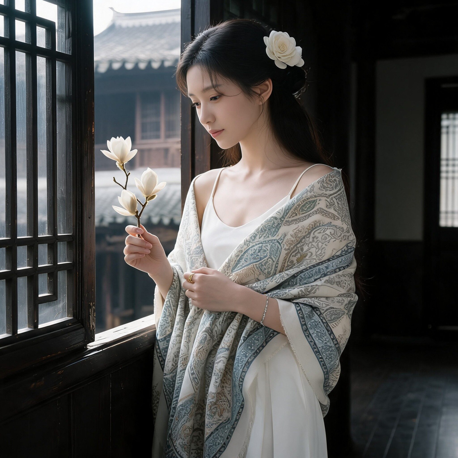 New Chinese-Style National Style Linen 130cm Square Scarf, Air-Conditioned Room Shawl for Women, Summer Outerwear, Cheongsam Dress Shawl, Scarf