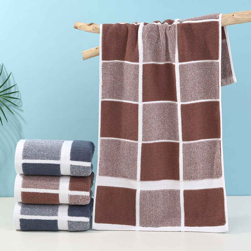 Pure Cotton Yarn-Dyed Towel Wholesale Absorbent Cotton Household Face Towel Company Gift Advertising Towel Face Towel Logo Customization