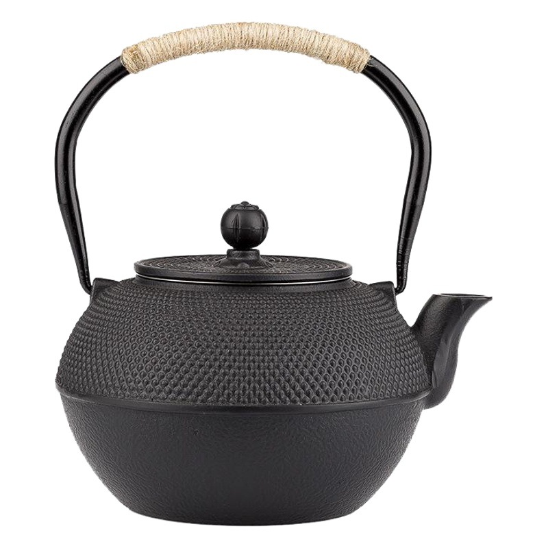 Té hervido en una estufa, tetera de hierro de estilo japonés, tetera, olla de hierro fundido, tetera, tetera, tetera, tetera, estufa de cerámica eléctrica para el hogar, juego de té