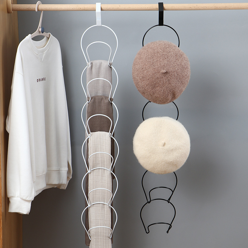 No-Drill Hat Storage Rack Wall-Mounted Hat Holder Storage Rack for 5 Hats Accessories Storage