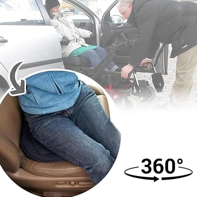 Car seat cushion 360 ° Rotating car seat cushion with breathable mesh fabric, 360-degree rotating car seat cushion for the elderly