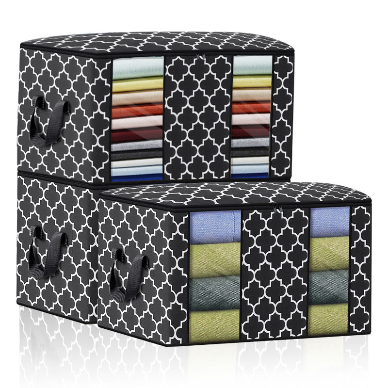 Amazon tela no tejida bolsa de almacenamiento edredón plegable caja de almacenamiento armario ropa a prueba de polvo a prueba de humedad bolsa de organización