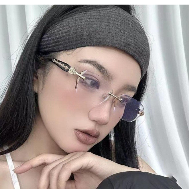 2025 nueva moda sin marcos anti-luz azul gafas retrógradas cortadas para hombres de negocios gafas de alta calidad