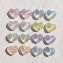 迷你小爱心亚克力闪粉桃心树脂配件 diy手机壳发夹贴片配饰材料