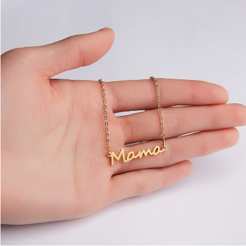 Simple Style Letter Titanium Steel Polishing Plating Mother'S Day Women's Pendant Necklace display picture 9
