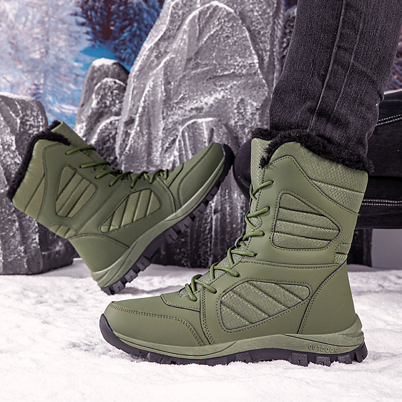 2025 nuevas botas de nieve de invierno transfronterizas para mujeres calientes y terciopelo grueso al noreste zapatos de algodón de esquí al aire libre tamaño grande