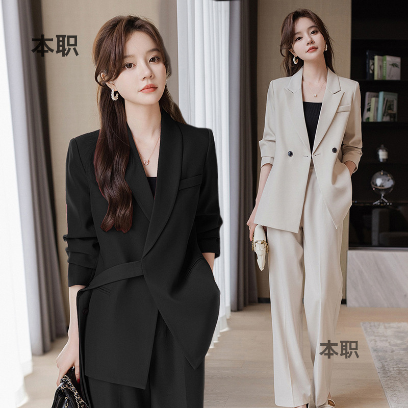 [Export Quality] Suit suit Women's Spring and Autumn High-end Sense Temperament Loose Mid-length Suit Jacket Autumn Pants