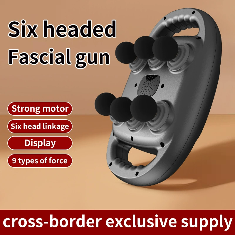 Six -headed fascia guns The whole body deep massage massage device home high -frequency muscle relaxation massage gun cross -border fascia gun